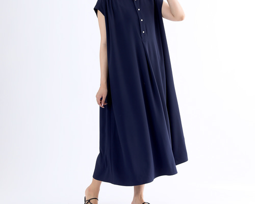 極美品＊組曲 パールモチーフノースリーブワンピース 15号 大きいサイズ 紺 5b8bcf12c50c0525e4d4f4584f0377
