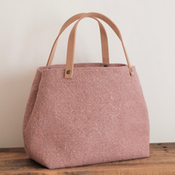 〈 桜と茜の染め 〉リネンのバッグ 2枚目の画像