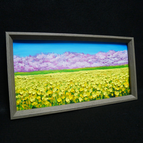 油絵 油彩 油彩画 絵画 絵【桜と菜の花畑】 油絵 油彩 油彩画 絵画 絵【桜と菜の花畑】 油絵 油彩 油彩画