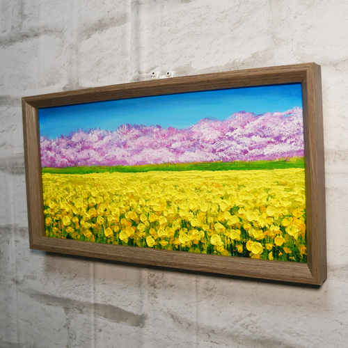 油絵 油彩 油彩画 絵画 絵【桜と菜の花】 油絵 油彩 油彩画 絵画 絵【桜と菜の花】 - メルカリ