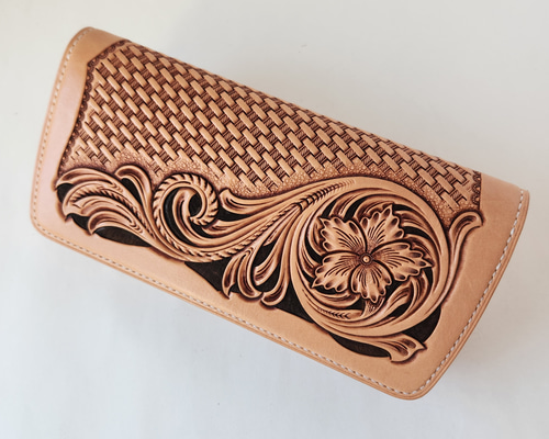 ☆カービング ロングウォレット ☆ ハンドメイド カービングロングウォレット【4】 長財布 Ken Leathercraft 通販