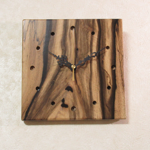 希少銘木 黒柿 木製時計28（掛け時計） 掛け時計・置き時計 katsu工房