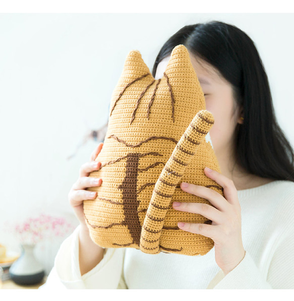 1 / 10 ハンドメイド　ネコ たき枕 あみぐるみレシピ 作り方 癒し時間 7枚目の画像