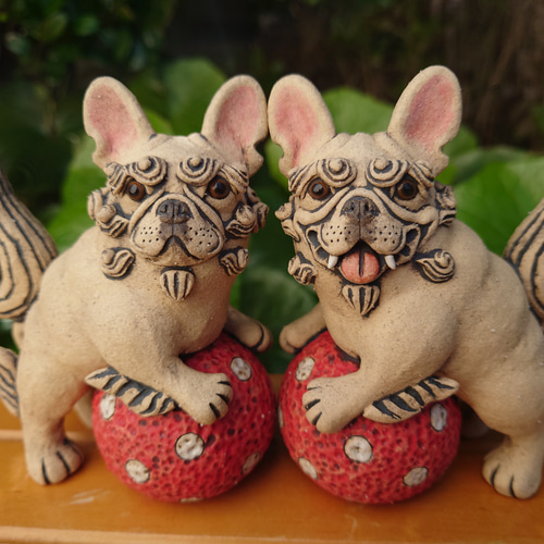 シーサー☆フレンチブルドッグ(クリーム) その他置物 まりも工房 通販
