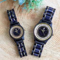 【木製腕時計】EINBAND Anmut ブルーサンドストーン × エボニーウッド 木の時計 ウッドウォッチ【32mm】 11枚目の画像