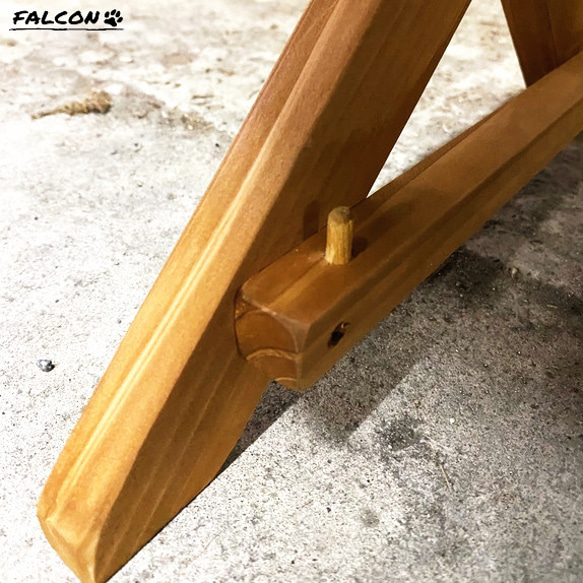 [工房FALCON] 棚付き折りたたみテーブル　オークカラーver. 8枚目の画像