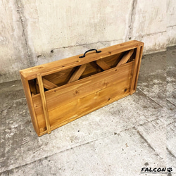 [工房FALCON] 棚付き折りたたみテーブル　オークカラーver. 3枚目の画像