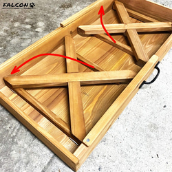 [工房FALCON] 棚付き折りたたみテーブル　オークカラーver. 7枚目の画像