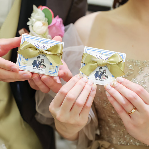 ウェディング サンキューシール 結婚式 プチギフト 似顔絵 イラスト
