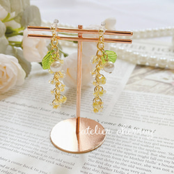 【SALE】ミモザ風イヤリング（金具選択・ラッピング可）金属アレルギー対応 1枚目の画像