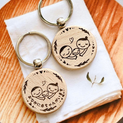 木製☆祭り札キーホルダー】名入れ無料｜木札風ネームプレート♪粋な