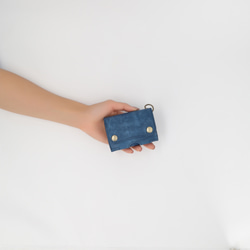 三つ折り財布 イタリアンレザー 本革 お札が折れない 小さい財布 トラッカーウォレット かわいい財布 キャッシュレス 8枚目の画像