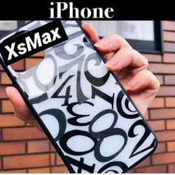 強化ガラス iPhone XsMaxケース　数字　モード　ストリート 1枚目の画像