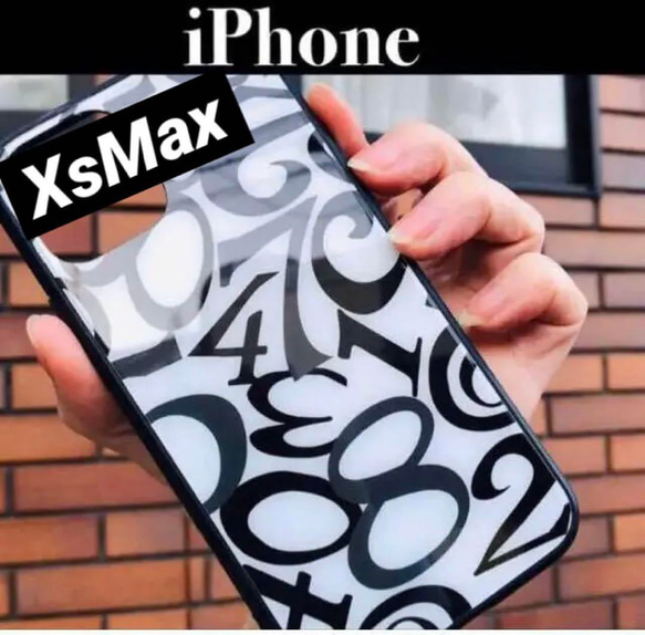 強化ガラス iPhone XsMaxケース　数字　モード　ストリート 1枚目の画像