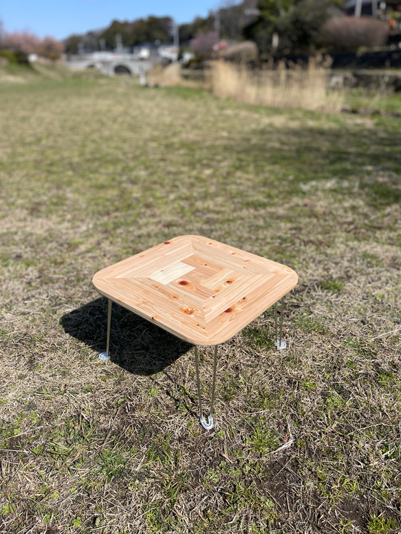 【1点限定セール】桧無垢 折りたたみローテーブル【ミニサイズ】 3枚目の画像