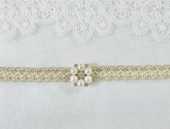 【再販】帯締め シャンパンゴールド×ベージュ/着物 浴衣 袴 3枚目の画像