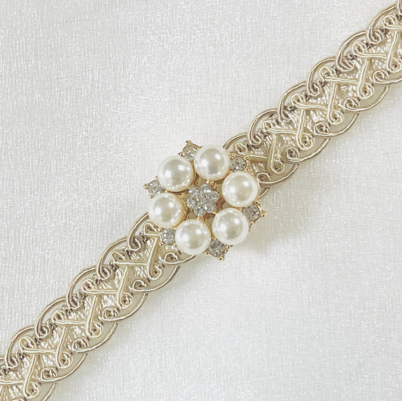 【再販】帯締め シャンパンゴールド×ベージュ/着物 浴衣 袴 4枚目の画像