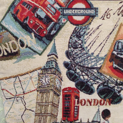 ロンドン柄ゴブラン織トートバッグ 3枚目の画像