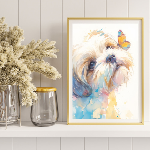 犬の絵画。珍品です。 楽天市場】アートパネル 犬 33×33cm 動物 モダン 玄関 絵 壁