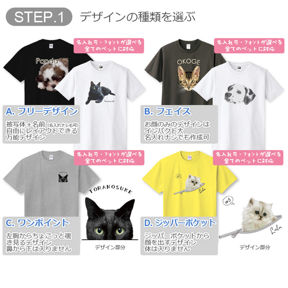 送料無料｜オーダーメイド-ペットの写真でデザインＴシャツ 猫 犬 4枚目の画像