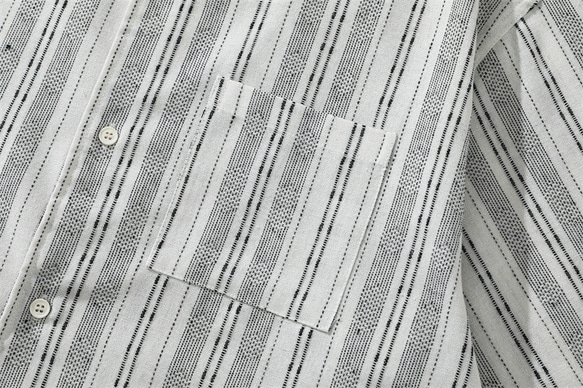 夏のカジュアル縦縞半袖シャツメンズ薄手シャツ W310 9枚目の画像
