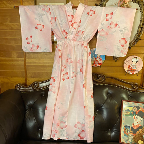 浴衣 ハンドメイド リメイク ワンピース ドレス 古着 和洋折衷