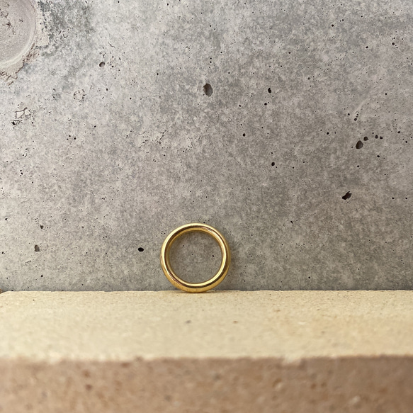 maru.ring 鏡面 おしゃれ 3.0mm幅 真鍮 BRASS RING 指輪 シンプル アクセサリー 1枚目の画像