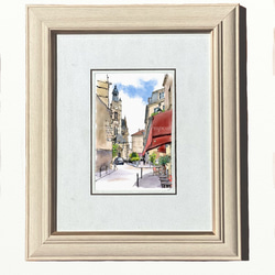 ポストカード ヨーロッパ風景画（組み合わせ自由4枚セット1.000円）No.261  パリ　教会の裏路地 2枚目の画像