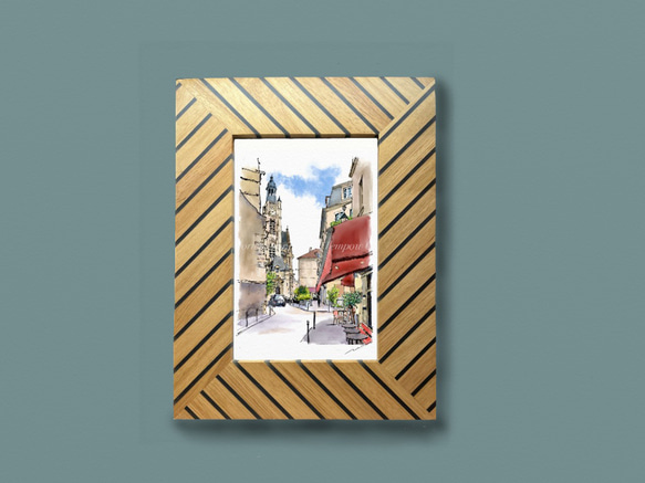 ポストカード ヨーロッパ風景画（組み合わせ自由4枚セット1.000円）No.261  パリ　教会の裏路地 6枚目の画像