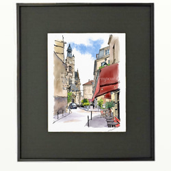 ポストカード ヨーロッパ風景画（組み合わせ自由4枚セット1.000円）No.261  パリ　教会の裏路地 3枚目の画像