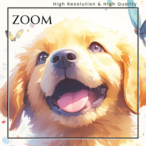 子犬　ポスター 蝶犬戯舞 - チワックス犬の子犬 No.3】春・蝶・子犬・アート