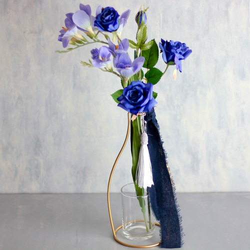 ブルースプレーローズとフリージア】｜アーティフィシャルフラワー