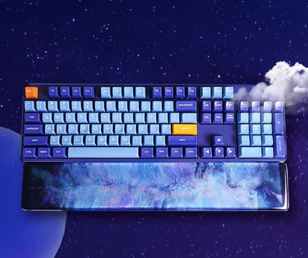 ハンドメイド 銀河 パームレスト 手作り ギフト 星空 リストレスト 宇宙 アームレスト キーボード レジンアート PC