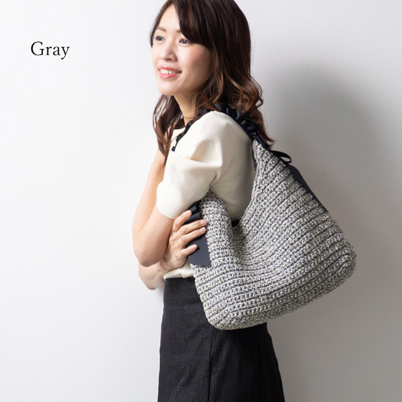 【まだまだ使える秋まで活躍】かごバッグ チクチクしない優しい肌触り 大人かわいい フリル ショルダーバッグ 人気 217 12枚目の画像