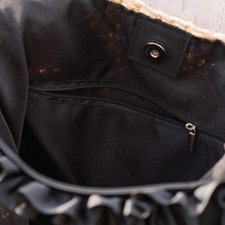 【まだまだ使える秋まで活躍】かごバッグ チクチクしない優しい肌触り 大人かわいい フリル ショルダーバッグ 人気 217 8枚目の画像