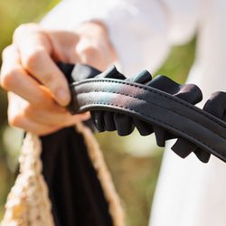 【まだまだ使える秋まで活躍】かごバッグ チクチクしない優しい肌触り 大人かわいい フリル ショルダーバッグ 人気 217 4枚目の画像