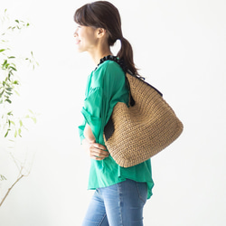 【まだまだ使える秋まで活躍】かごバッグ チクチクしない優しい肌触り 大人かわいい フリル ショルダーバッグ 人気 217 17枚目の画像