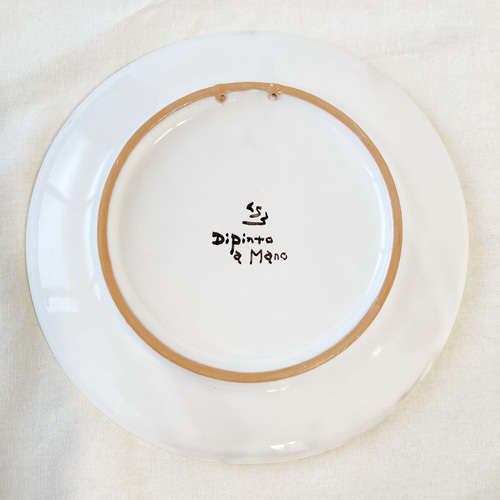 絵皿 20cm マヨリカ焼き イノシシ イタリア陶器 飾り皿 CRC036