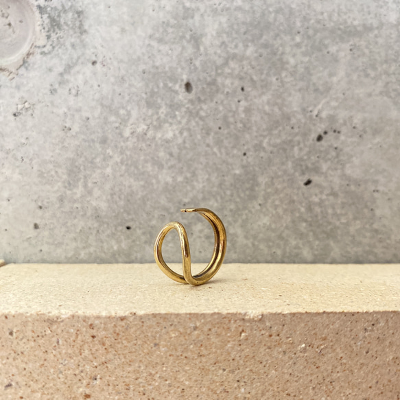 futatoori.ring 2way おしゃれ 2.0mm幅 真鍮  BRASS 指輪  デザインリング アクセサリー 1枚目の画像