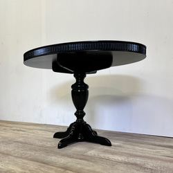＜大サイズ＞クラシックモダン　ダイニングテーブル　カフェテーブル　オーバル天板　楕円　ラウンド天板　円形 3枚目の画像