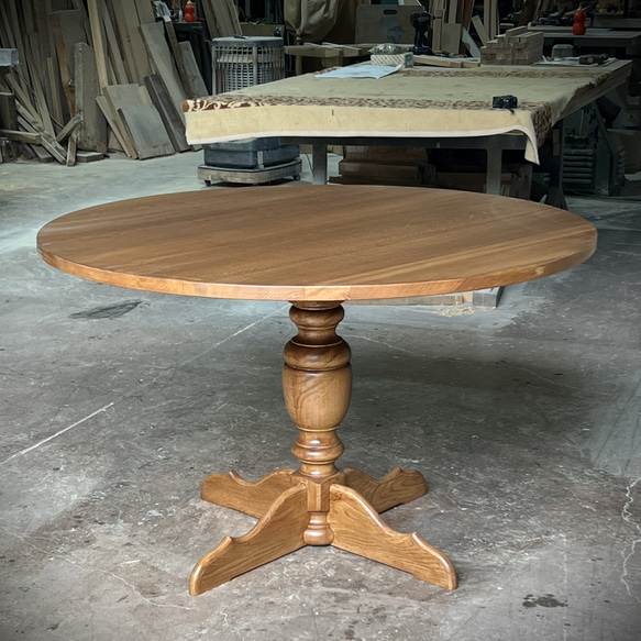 アンティーク】丸型ハイテーブル ペデスタル脚 北欧風 円形