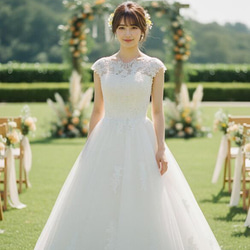 ウェディングドレス 結婚式 前撮り 二次会 挙式 花嫁ドレス 刺繍 肩