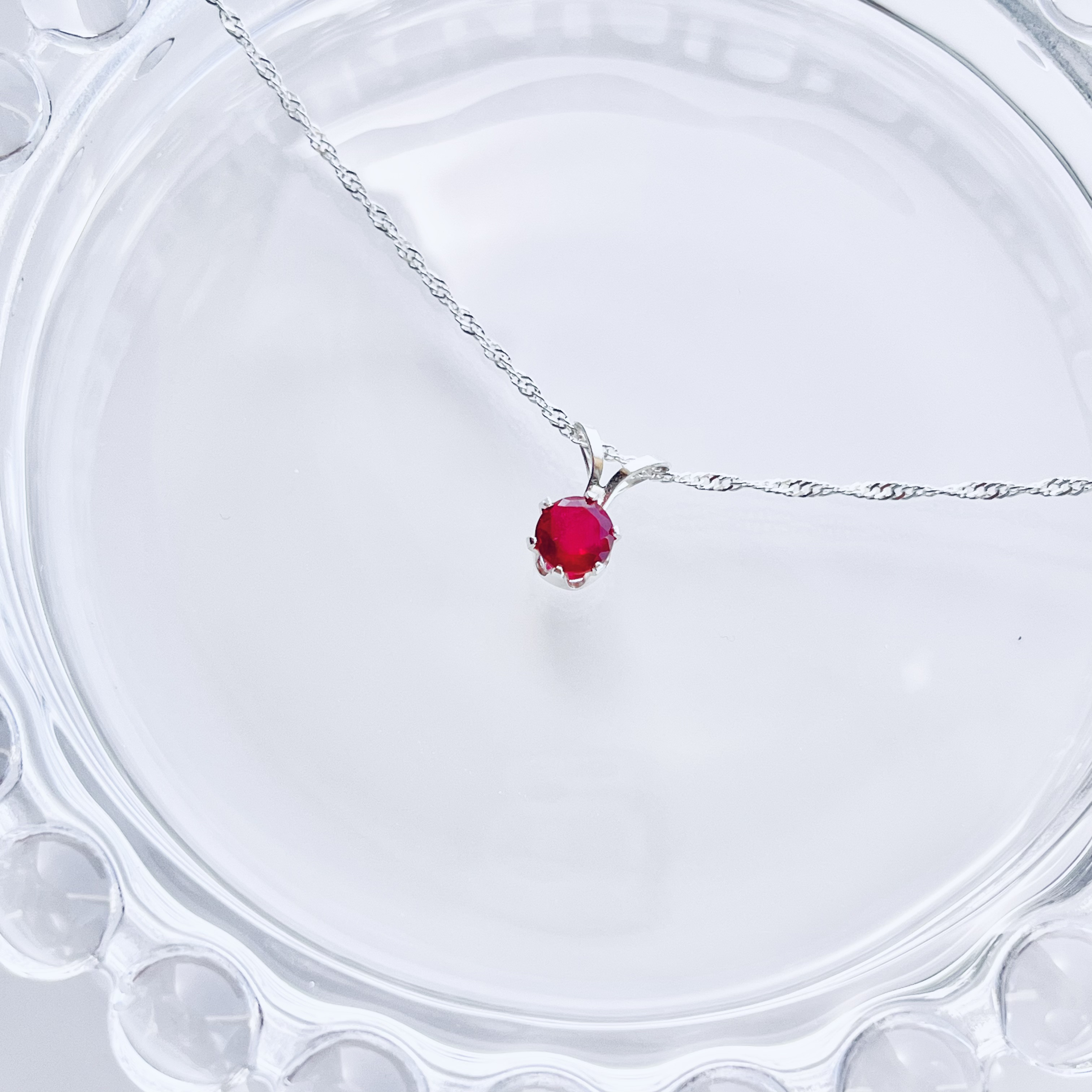 silver925 ルビー˚✧₊⁎ ネックレス【天然石Sサイズ】
