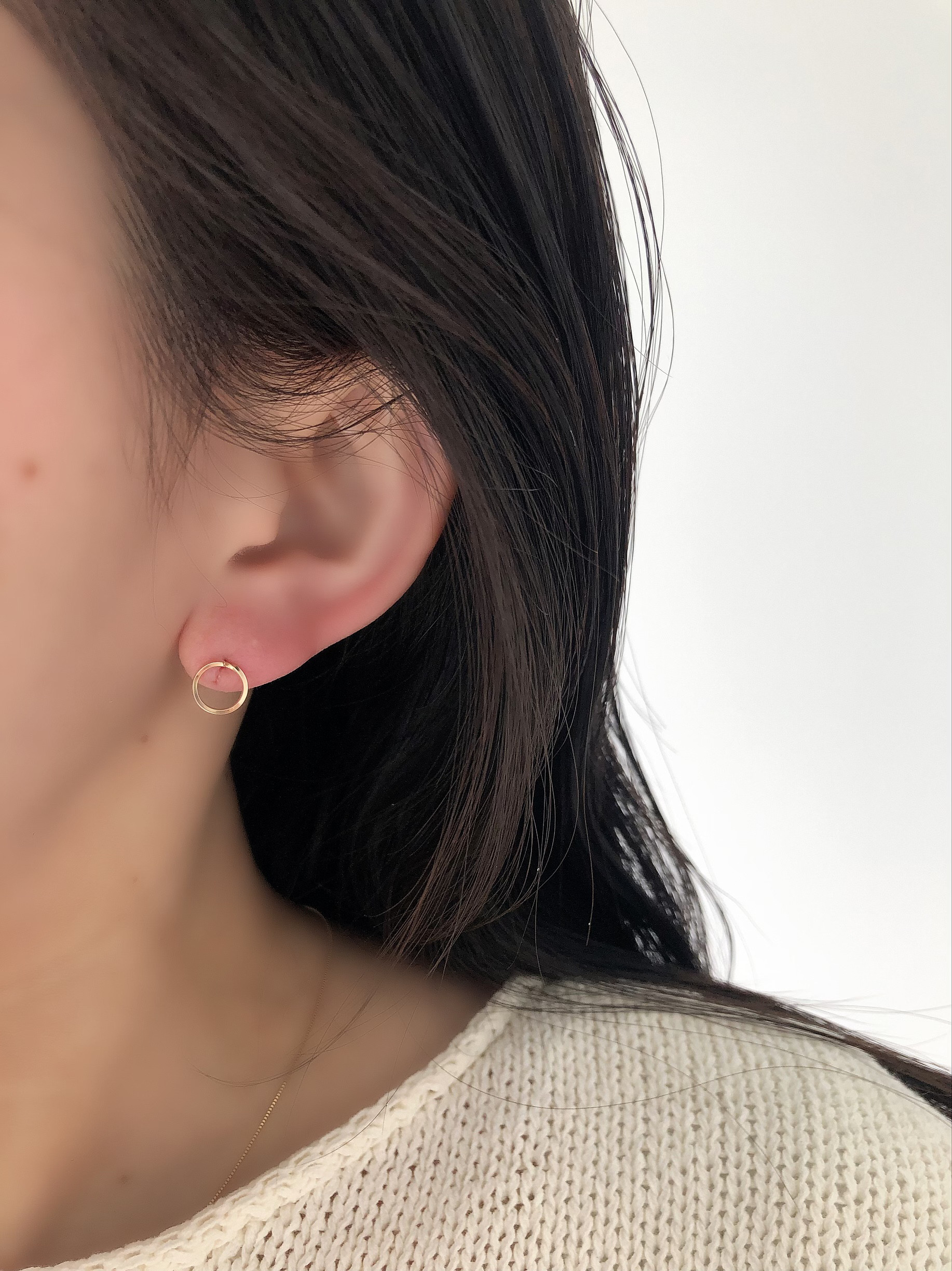 14kgf】サークルキャッチレスピアス ピアス（スタッド・一粒