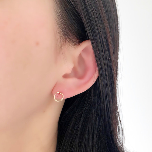 Gちゃん❤️ 14kgf ピアス 14kgf】サークルキャッチレスピアス ピアス（スタッド・一粒