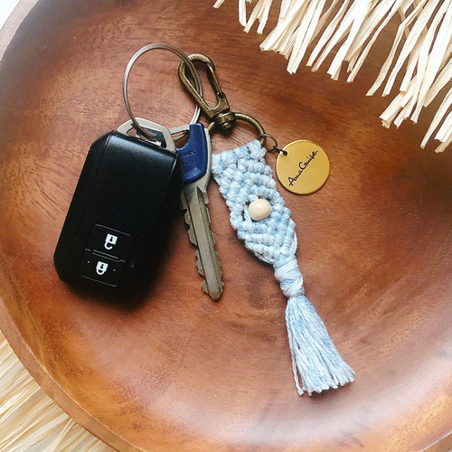 タッセルコットンデニム風キーホルダー（全3色 ） キーホルダー  