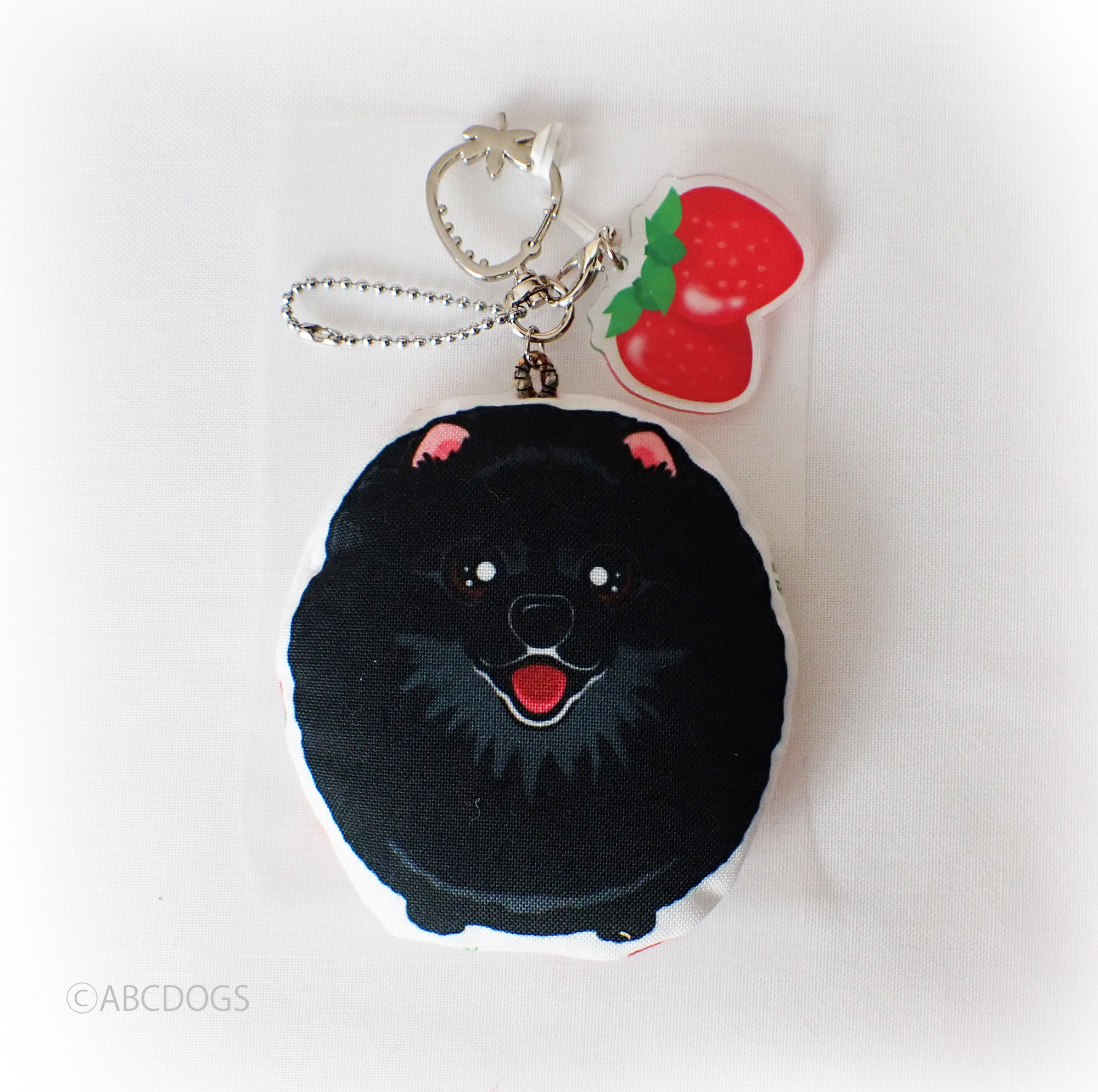 いちごチャーム ポメラニアン 黒 ぬいぐるみ ABCDOGS 通販 17440908