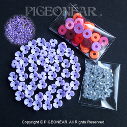 ★限定5花CapBeads6mm大入Set紫(3capA) 1枚目の画像