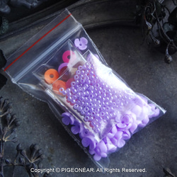 ★限定5花CapBeads6mm大入Set紫(3capA) 3枚目の画像