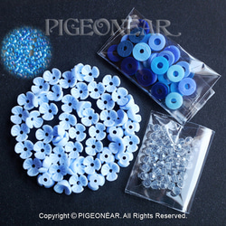 ★限定3花CapBeads6mm大入Set青(3capD) 1枚目の画像